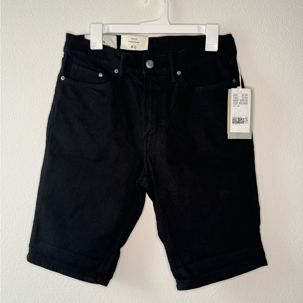 Black Denim Shorts